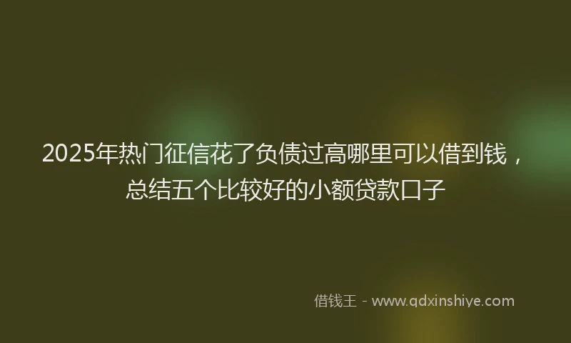 2025年热门征信花了负债过高哪里可以借到钱，总结五个比较好的小额贷款口子