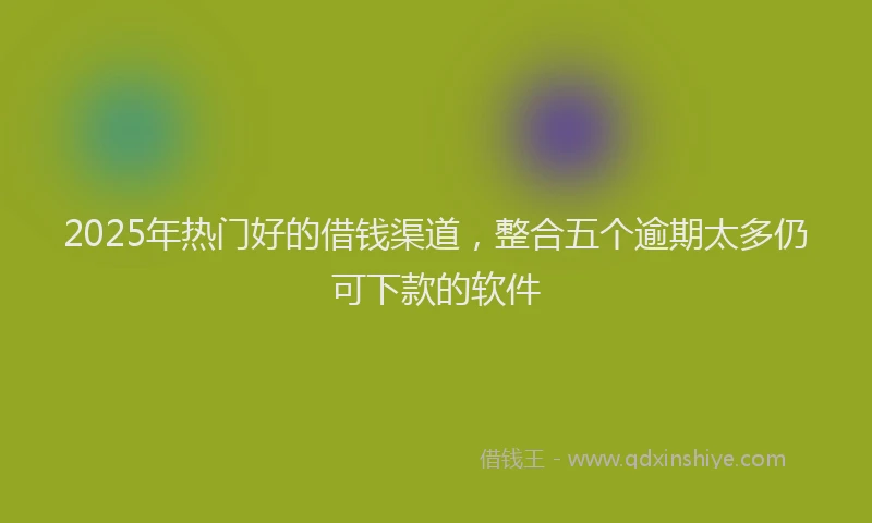 2025年热门好的借钱渠道，整合五个逾期太多仍可下款的软件