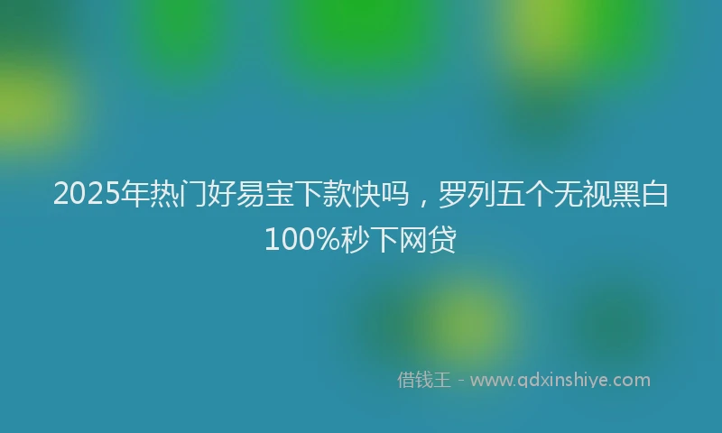 2025年热门好易宝下款快吗，罗列五个无视黑白100%秒下网贷
