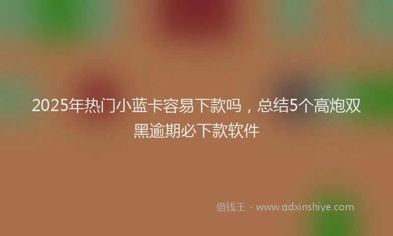 2025年热门小蓝卡容易下款吗，总结5个高炮双黑逾期必下款软件