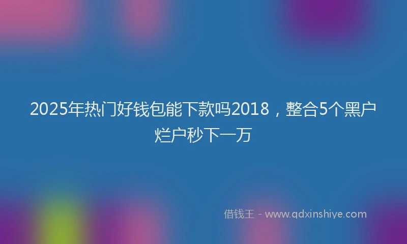 2025年热门好钱包能下款吗2018，整合5个黑户烂户秒下一万