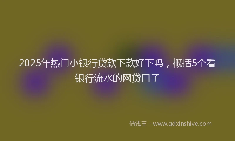 2025年热门小银行贷款下款好下吗，概括5个看银行流水的网贷口子