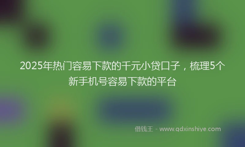 2025年热门容易下款的千元小贷口子，梳理5个新手机号容易下款的平台