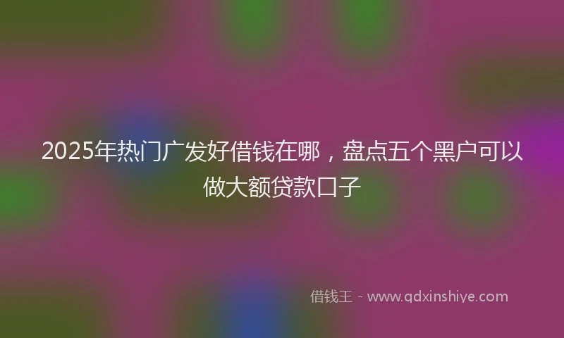 2025年热门广发好借钱在哪，盘点五个黑户可以做大额贷款口子