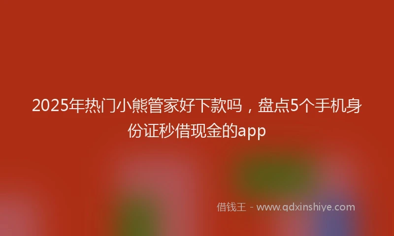 2025年热门小熊管家好下款吗，盘点5个手机身份证秒借现金的app