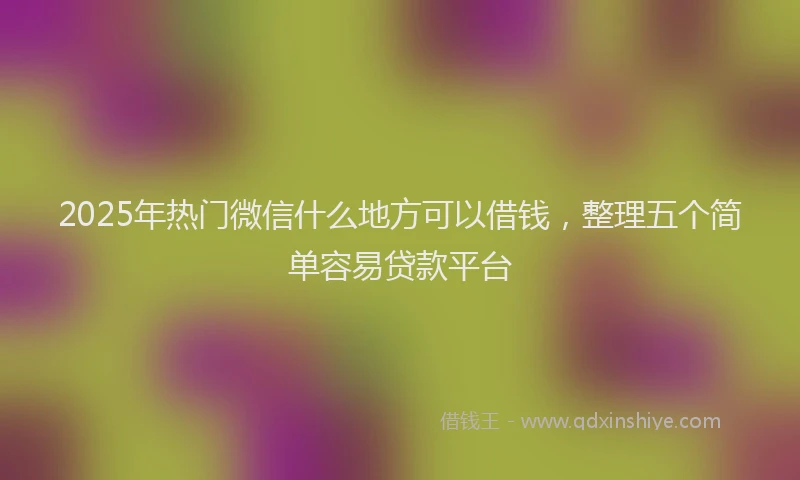 2025年热门微信什么地方可以借钱，整理五个简单容易贷款平台