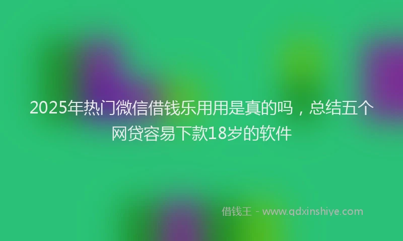 2025年热门微信借钱乐用用是真的吗，总结五个网贷容易下款18岁的软件