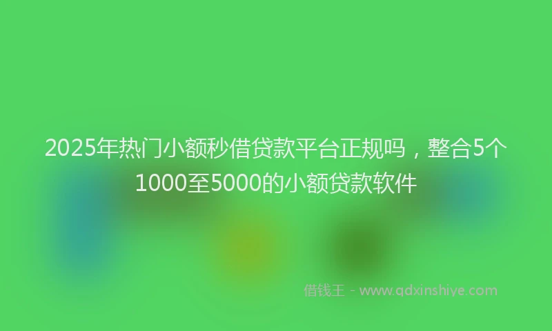 2025年热门小额秒借贷款平台正规吗，整合5个1000至5000的小额贷款软件