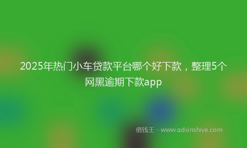 2025年热门小车贷款平台哪个好下款，整理5个网黑逾期下款app
