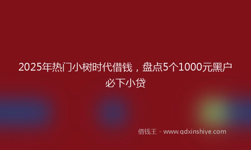 2025年热门小树时代借钱，盘点5个1000元黑户必下小贷