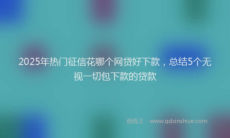 2025年热门征信花哪个网贷好下款，总结5个无视一切包下款的贷款