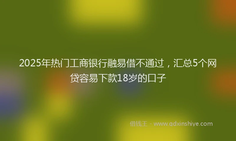 2025年热门工商银行融易借不通过，汇总5个网贷容易下款18岁的口子