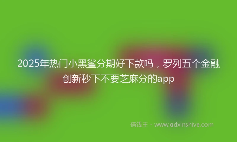2025年热门小黑鲨分期好下款吗，罗列五个金融创新秒下不要芝麻分的app