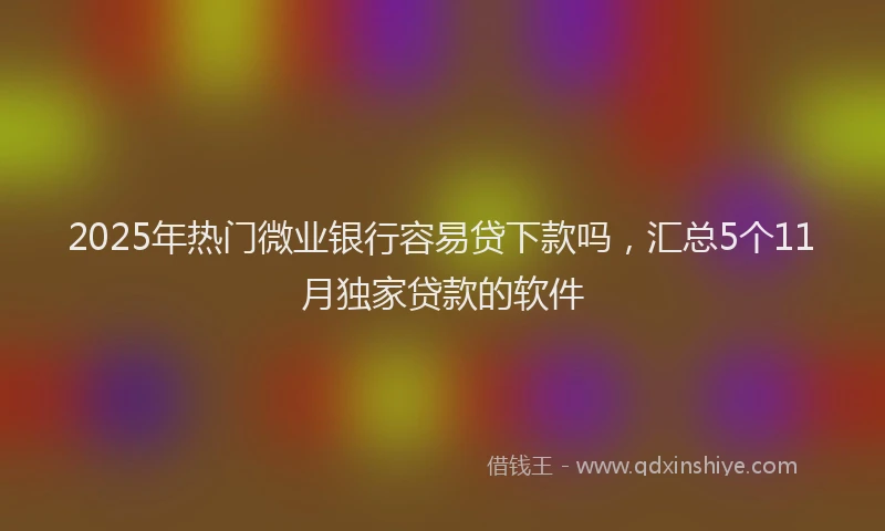 2025年热门微业银行容易贷下款吗，汇总5个11月独家贷款的软件