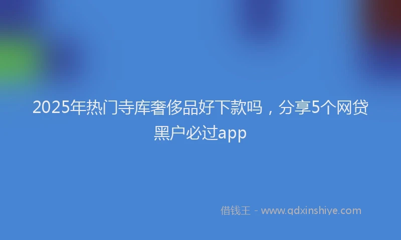 2025年热门寺库奢侈品好下款吗，分享5个网贷黑户必过app