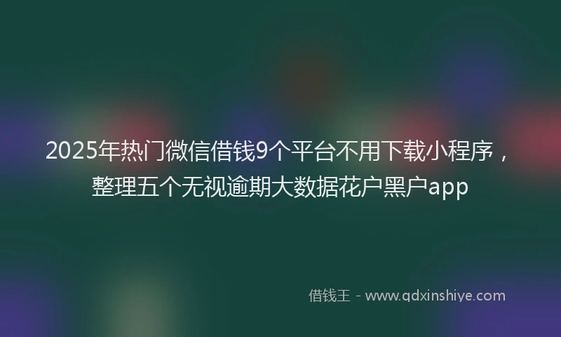 2025年热门微信借钱9个平台不用下载小程序，整理五个无视逾期大数据花户黑户app