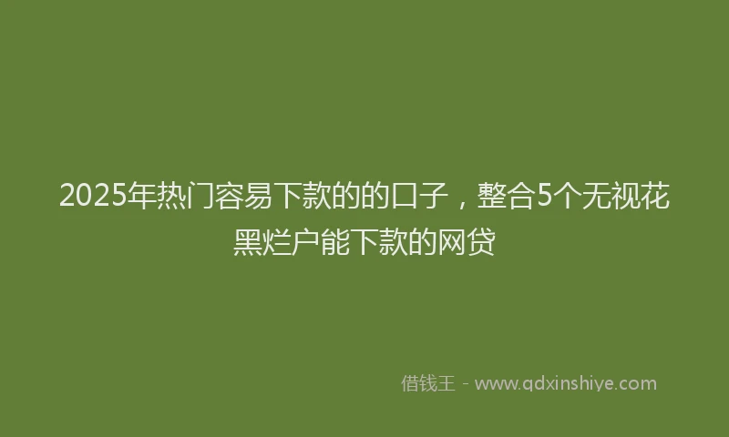 2025年热门容易下款的的口子，整合5个无视花黑烂户能下款的网贷