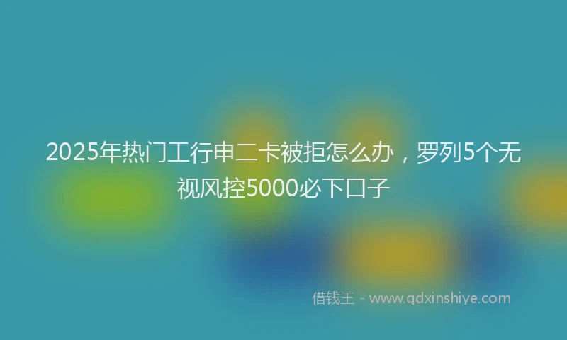 2025年热门工行申二卡被拒怎么办，罗列5个无视风控5000必下口子