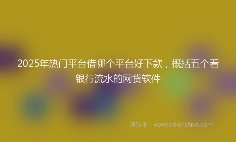 2025年热门平台借哪个平台好下款，概括五个看银行流水的网贷软件