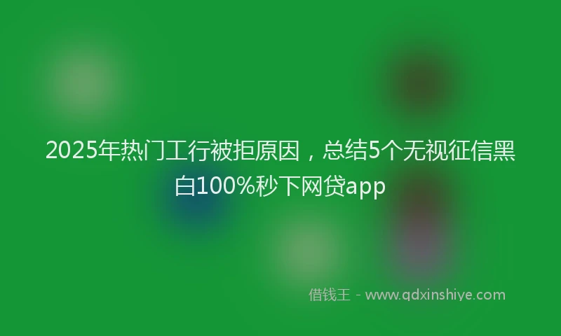 2025年热门工行被拒原因，总结5个无视征信黑白100%秒下网贷app
