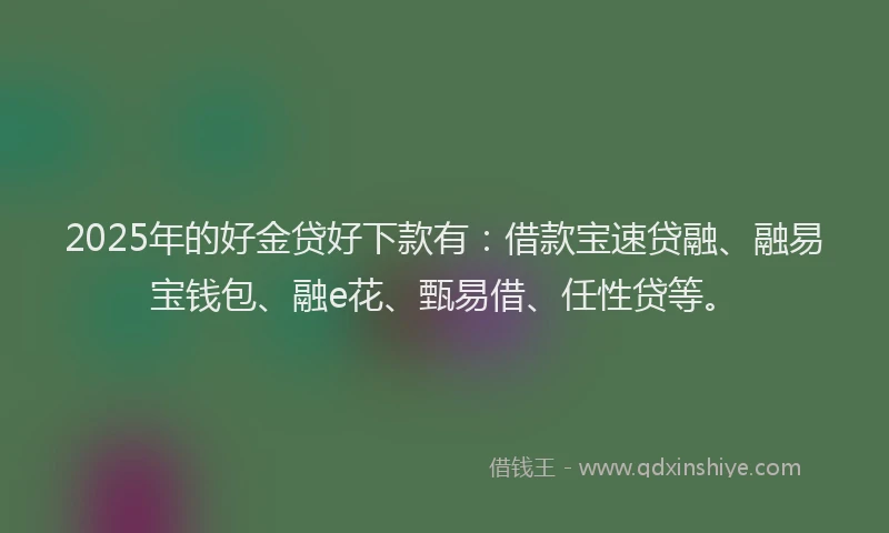2025年的好金贷好下款有：借款宝速贷融、融易宝钱包、融e花、甄易借、任性贷等。