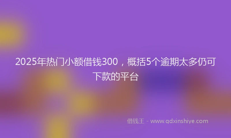 2025年热门小额借钱300，概括5个逾期太多仍可下款的平台