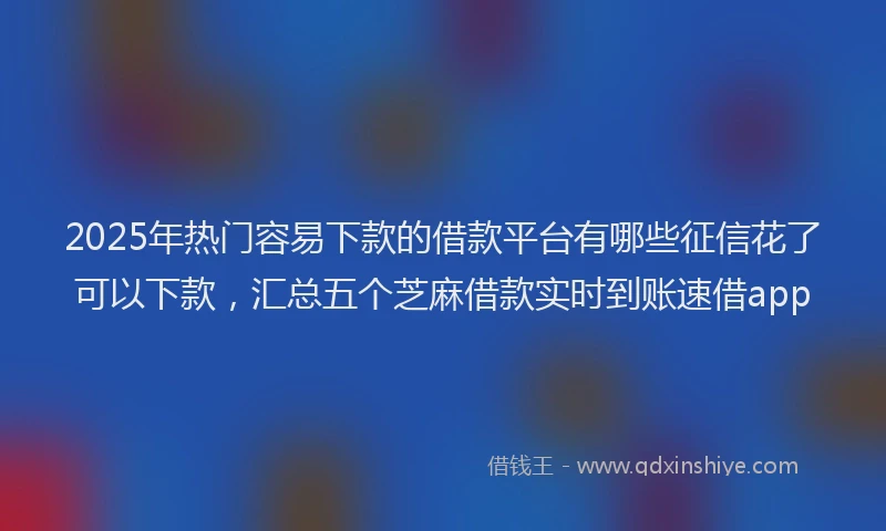 2025年热门容易下款的借款平台有哪些征信花了可以下款，汇总五个芝麻借款实时到账速借app