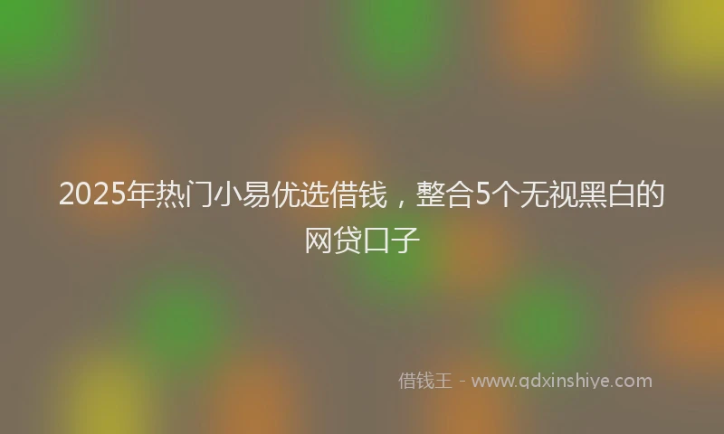 2025年热门小易优选借钱，整合5个无视黑白的网贷口子