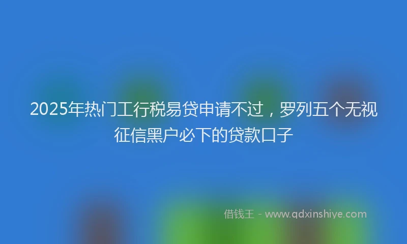 2025年热门工行税易贷申请不过，罗列五个无视征信黑户必下的贷款口子