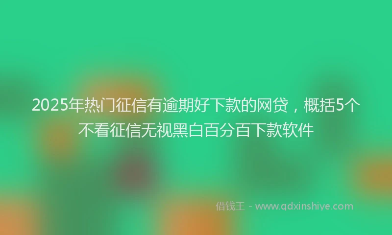 2025年热门征信有逾期好下款的网贷，概括5个不看征信无视黑白百分百下款软件