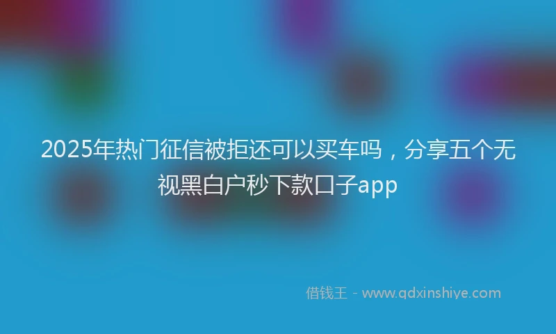 2025年热门征信被拒还可以买车吗，分享五个无视黑白户秒下款口子app