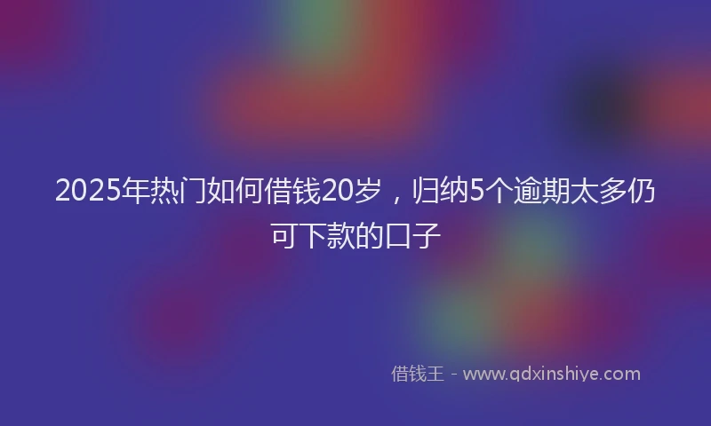2025年热门如何借钱20岁，归纳5个逾期太多仍可下款的口子