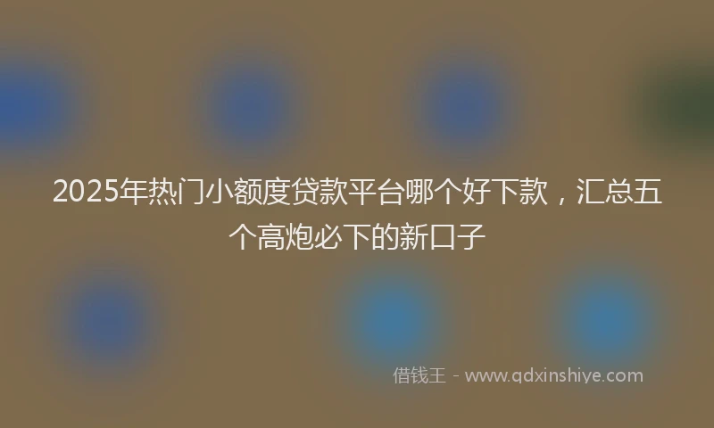 2025年热门小额度贷款平台哪个好下款，汇总五个高炮必下的新口子