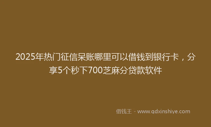 2025年热门征信呆账哪里可以借钱到银行卡，分享5个秒下700芝麻分贷款软件
