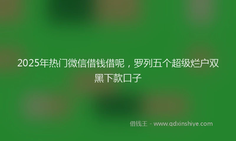2025年热门微信借钱借呢，罗列五个超级烂户双黑下款口子