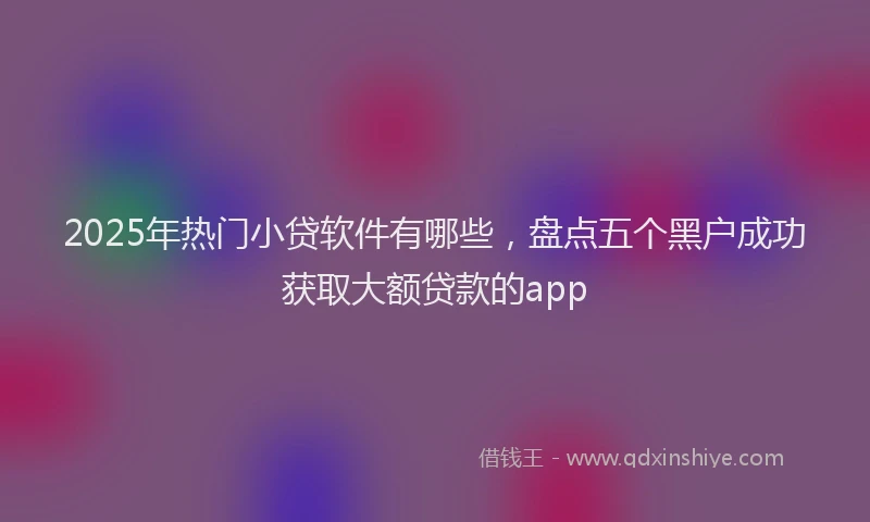 2025年热门小贷软件有哪些，盘点五个黑户成功获取大额贷款的app