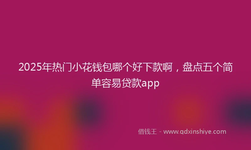2025年热门小花钱包哪个好下款啊，盘点五个简单容易贷款app