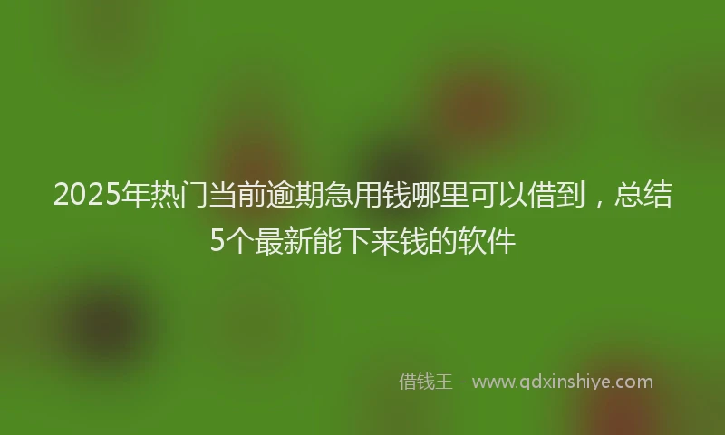 2025年热门当前逾期急用钱哪里可以借到，总结5个最新能下来钱的软件