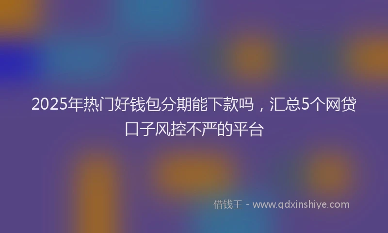 2025年热门好钱包分期能下款吗，汇总5个网贷口子风控不严的平台