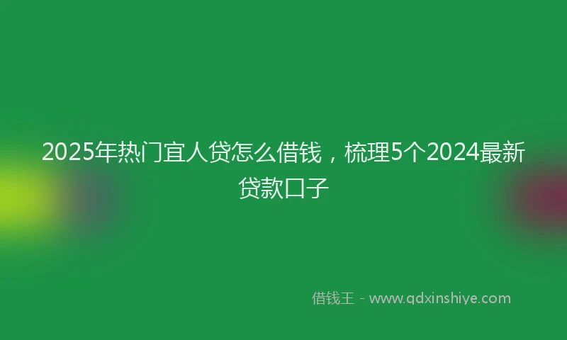 2025年热门宜人贷怎么借钱，梳理5个2024最新贷款口子