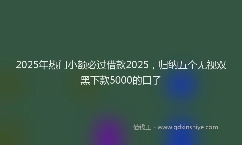 2025年热门小额必过借款2025，归纳五个无视双黑下款5000的口子