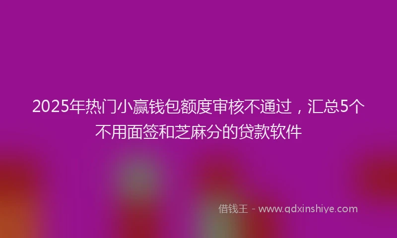 2025年热门小赢钱包额度审核不通过，汇总5个不用面签和芝麻分的贷款软件