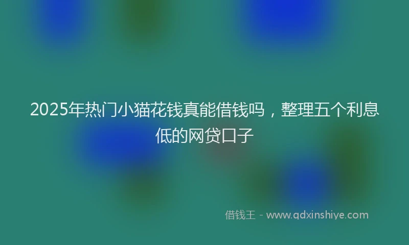 2025年热门小猫花钱真能借钱吗，整理五个利息低的网贷口子