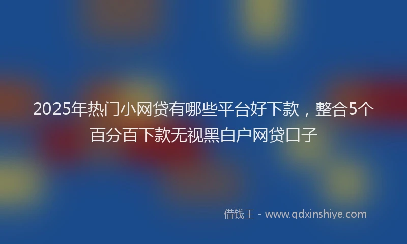 2025年热门小网贷有哪些平台好下款，整合5个百分百下款无视黑白户网贷口子