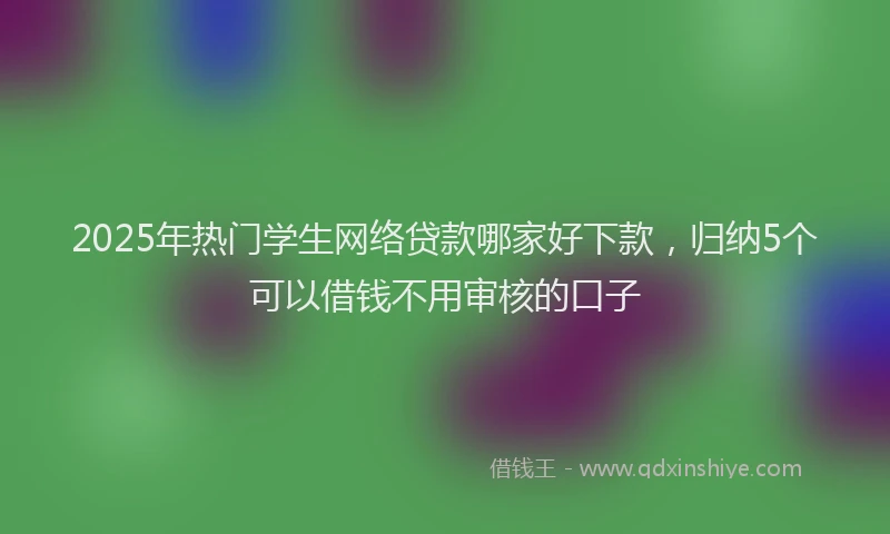 2025年热门学生网络贷款哪家好下款，归纳5个可以借钱不用审核的口子