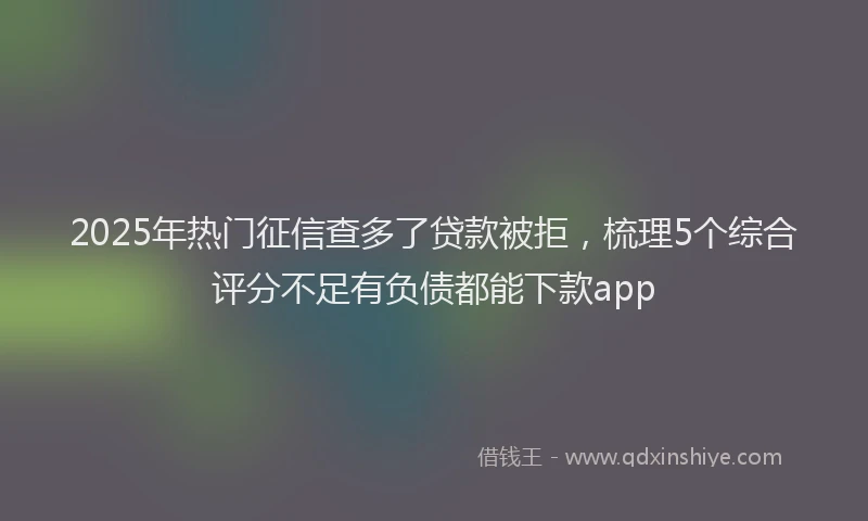 2025年热门征信查多了贷款被拒，梳理5个综合评分不足有负债都能下款app