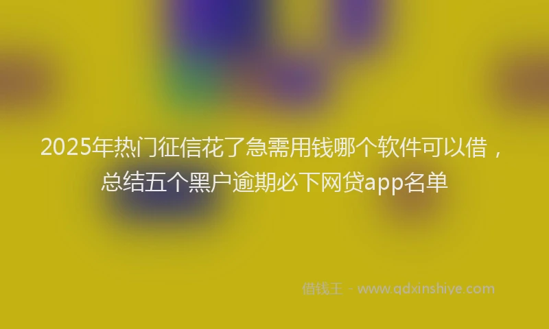 2025年热门征信花了急需用钱哪个软件可以借，总结五个黑户逾期必下网贷app名单