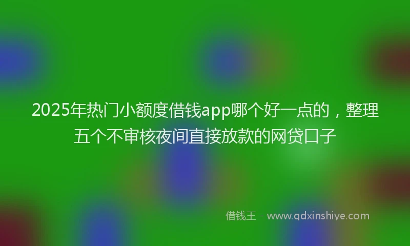 2025年热门小额度借钱app哪个好一点的，整理五个不审核夜间直接放款的网贷口子