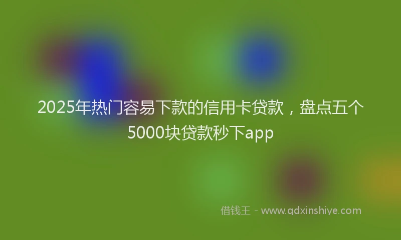 2025年热门容易下款的信用卡贷款，盘点五个5000块贷款秒下app