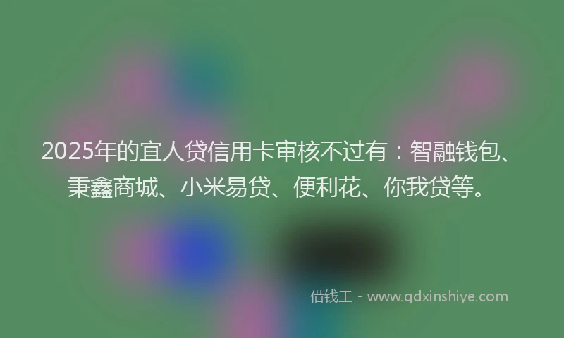 2025年的宜人贷信用卡审核不过有：智融钱包、秉鑫商城、小米易贷、便利花、你我贷等。